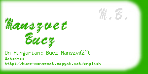 manszvet bucz business card